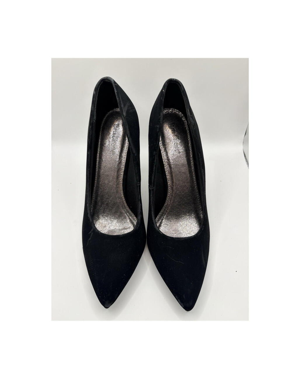 Torta Caliente Black Velvet Pointed Toe Stiletto Pumps Women’s Size 8V